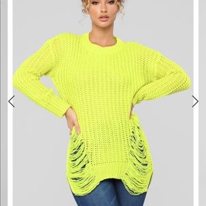 Fashion nova neon green sweater